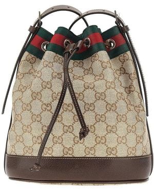 Gucci Coated Gg Fabric Mini Bucket Bag - Natural