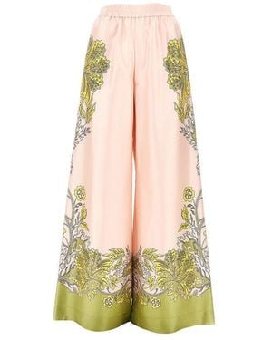 La DoubleJ Printed Silk Palazzo Pants - Multicolor