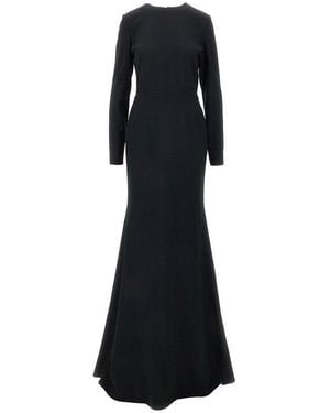 Gucci Crepe Open-Back Long Dress - Black