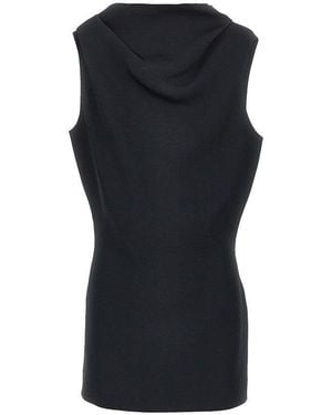 KHAITE Crepe Satin Mini Dress - Black
