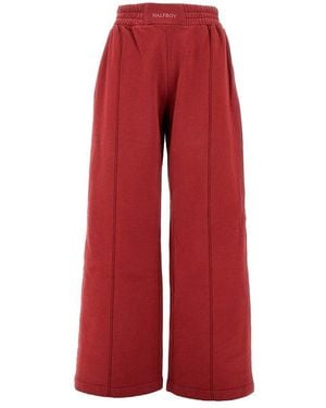 Halfboy Wide Leg Cotton Joggers - Red