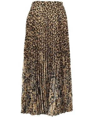 Etro Aniamlier Printed Long Skirt - Natural