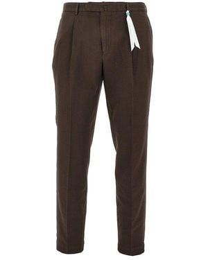 Santaniello Cotton And Linen 'Arechi' Trousers - Brown