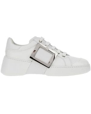 Roger Vivier Viv' Skate Leather Trainers - White