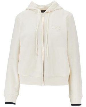 EA BODYWEAR Logo Embroidery Full-Zip Hoodie - White