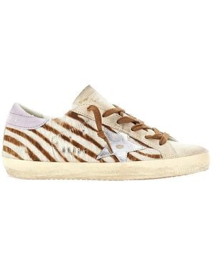 Golden Goose 'Super-Star' Calfhair Trainers - Natural