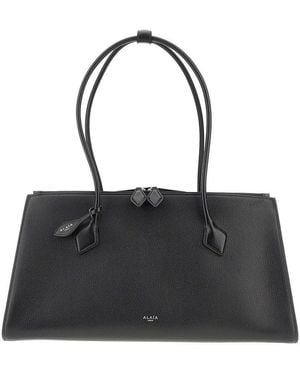 Alaïa Grained Leather 'Le Teckel' Tote Bag - Black