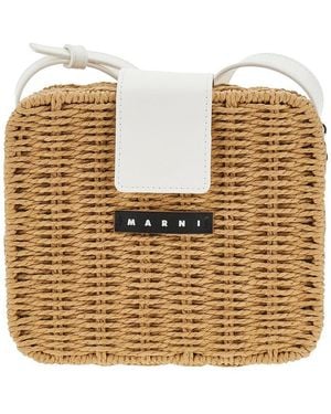 Marni Woven Synthetic Raffia Picnic Bag Kids - Metallic