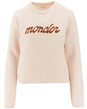 Moncler Wool And Cashmere Jumper With Logo - White