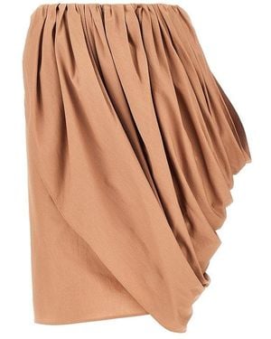 Chloé Draped Poplin Skirt - Natural