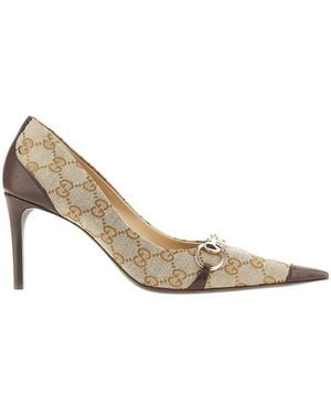 Gucci 'Donna' Gg Canvas Pumps 37 - Metallic