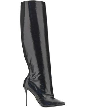 Dolce & Gabbana Squared-Toe Leather Boots - Black