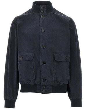 Aspesi Cotton Canvas Bomber Jacket - Blue