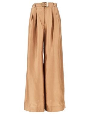 Zimmermann Satin Wide Leg Pants - Natural