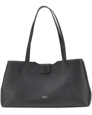 IOEF Grained Leather Midi 'Mercie' Bag - Black