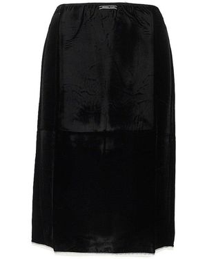 Prada Velvet Midi Skirt - Black