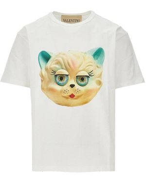 Valentino 'Le Chat De La Maison' Print T-Shirt - Gray