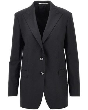 Tagliatore Wool And Silk 'Bertha' Single-Breasted Jacket - Black