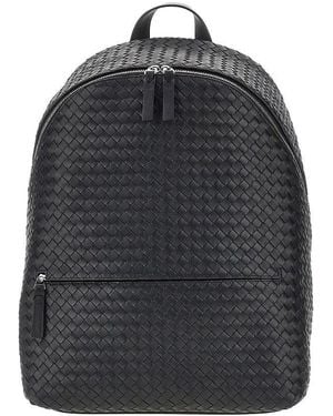Bottega Veneta Intrecciato 1975 Leather Backpack - Grey