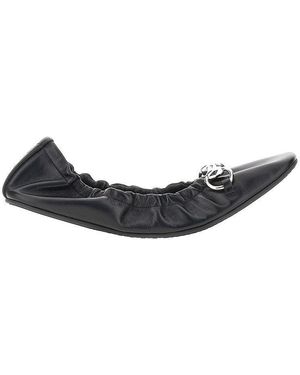 Gucci 'Prima' Leather Ballerinas With Horsebit - Black