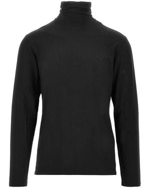 EA BODYWEAR Stretch Jersey Turtleneck Top - Black