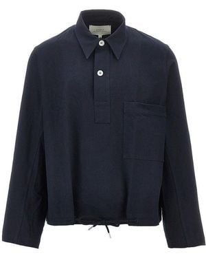 Studio Nicholson 'Stowe' Cotton Twill Shirt - Blue