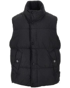 Stone Island Garment Dyed Crinkle Reps Ny Down Vest - Black