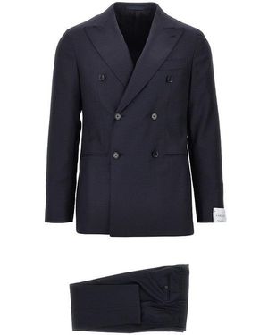 Caruso 'Aida' Double-Breasted Wool Tailored Suit - Blue