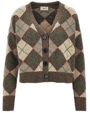 Weekend by Maxmara Wool-Blend Argyle Cardigan - Green