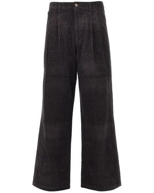 Prohibited Heritage Corduroy Trousers With Darts - Black