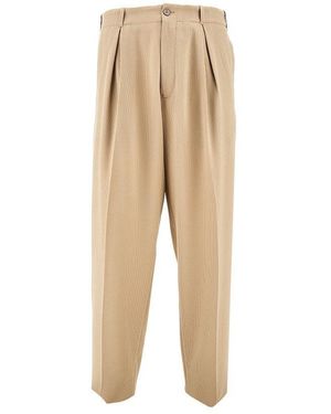 Emporio Armani Tailoring Pants With Loose Leg - Natural