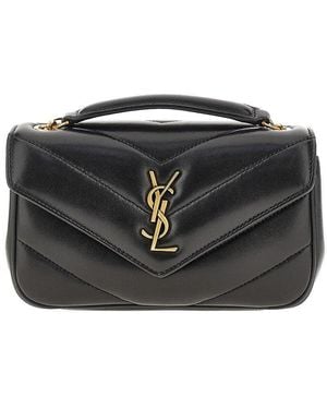 Saint Laurent Quilted Nappa Leather Mini 'Loulou' Bag - Black