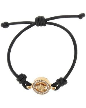 Versace 'Medusa '95' Leather Bracelet - Metallic