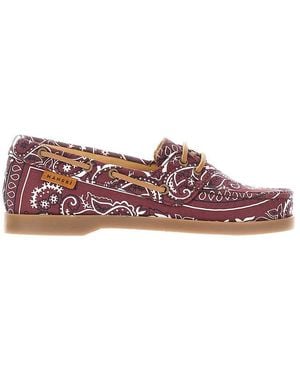 Manebí Boat Shoes With Bandana Motif - Pink