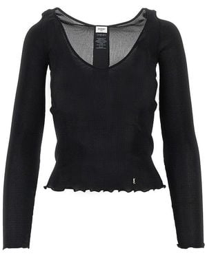 Saint Laurent Silk Top With Cassandre Detail - Black