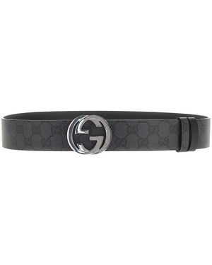 Gucci Gg Interlock Reversible Belt - Black