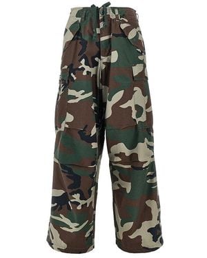 Obey Baggy Fit Camouflage Cotton Cargo Trousers - Green
