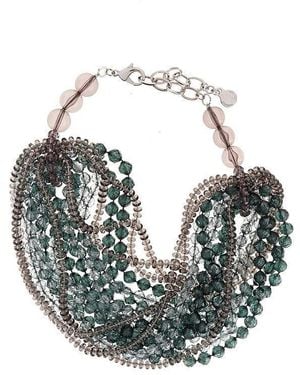 Emporio Armani Faceted Beads Multi-Strand Necklace - Green