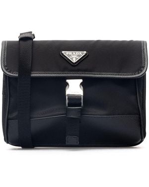 Prada Re-Nylon And Saffiano Smartphone Pouch - Black