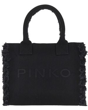 Pinko Canvas Medium 'Beach' Shopping Bag - Black