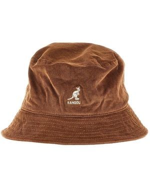 Kangol Cappello Bucket Con Ricamo Logo Uomo - Marrone