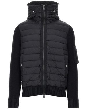 Moncler Padded Nylon And Wool Cardigan - Blue