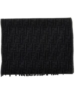 Fendi Wool And Cashmere Double-Face Scarf - Black