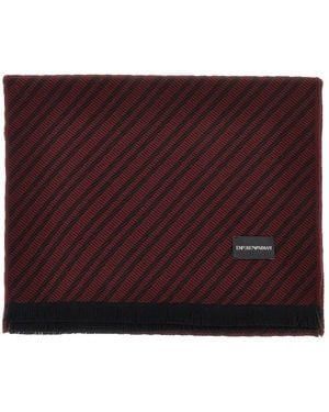 Emporio Armani Jacquard Wool Scarf - Purple