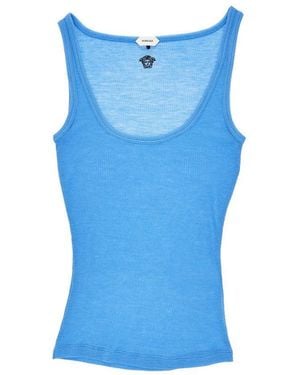 Versace Medusa Wool Tank Top - Blue