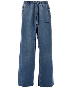 Off-White c/o Virgil Abloh Denim Fabric Slouchy Fit Sweatpants - Blue