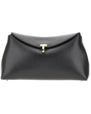 TOTEME Leather 'T-Lock' Clutch - Black