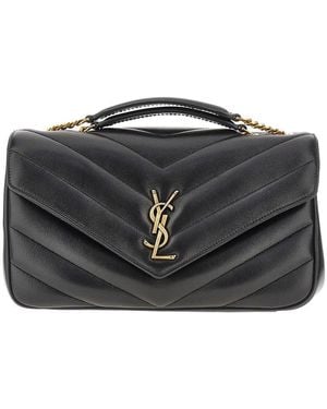 Saint Laurent Quilted Nappa Leather Medium 'Loulou' Bag - Black
