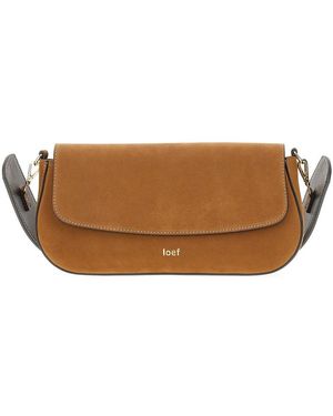 IOEF Nubuck Leather 'Ele' Bag - Brown