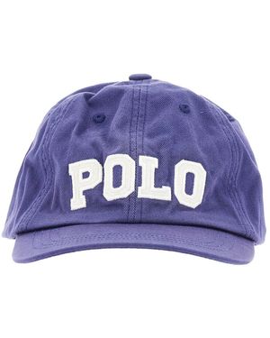 Ralph Lauren Baseball Hat With Logo Embroidery Kids - Purple